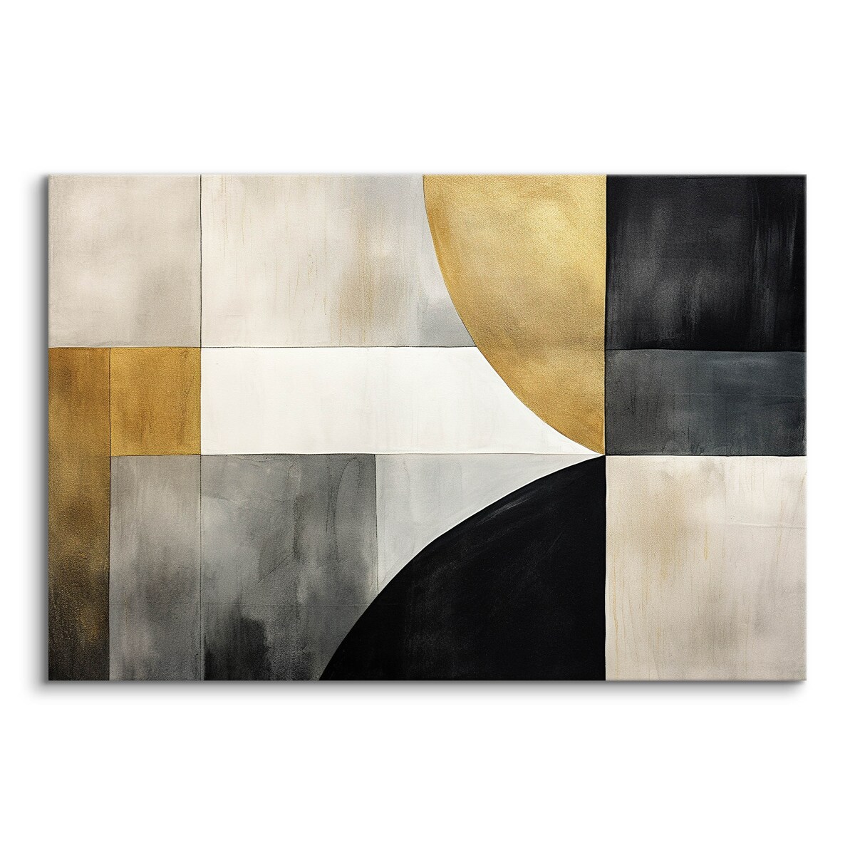 Obraz Abstrakcyjne Kształty Złote Ornamenty Styl Nowoczesny 70x50cm