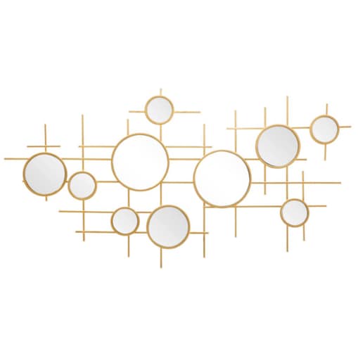 Kompozycja ścienna z metalu i luster, 117 x 61 cm