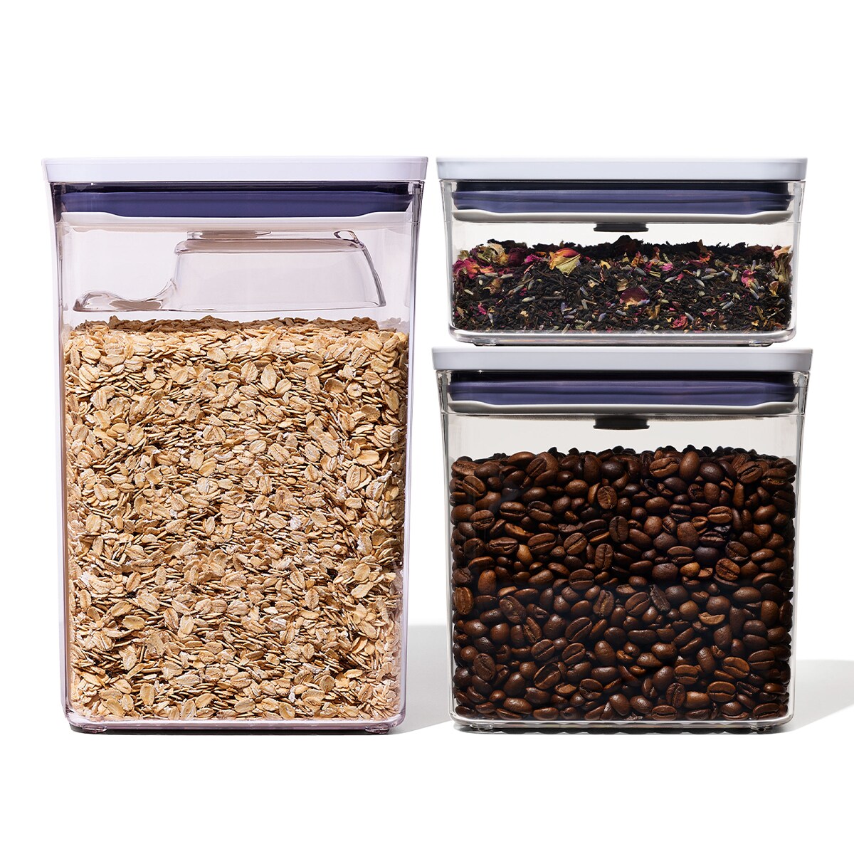 Zestaw 3 pojemników kuchennych prostokątnych Pop, Oxo