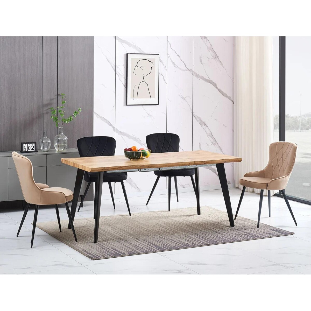 Krzesło tapicerowane LOTUS VELVET beżowe