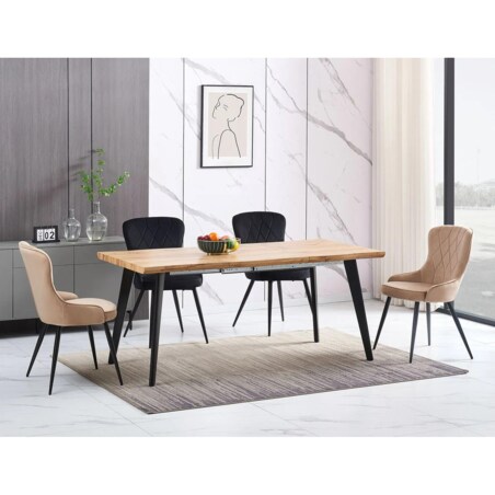 Krzesło tapicerowane LOTUS VELVET beżowe