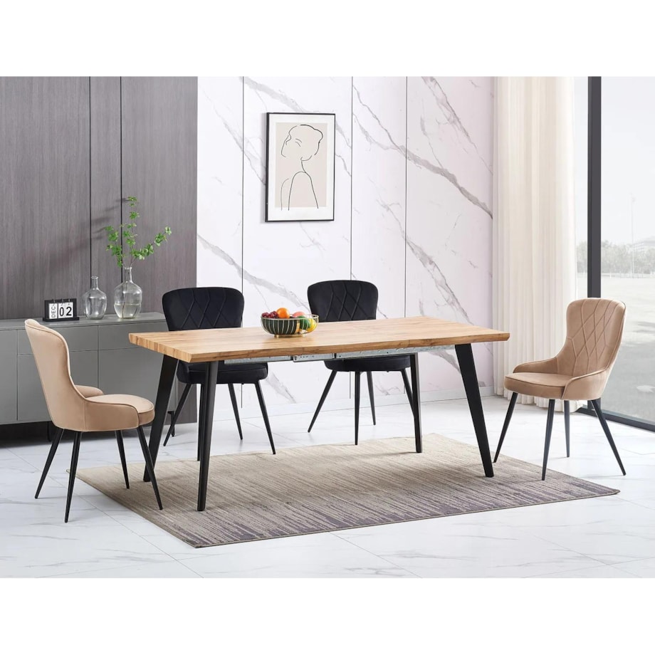 Krzesło tapicerowane LOTUS VELVET beżowe