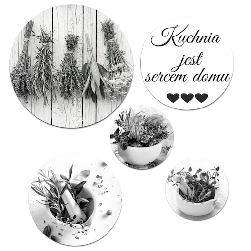 Czarno-białe Obrazy ścienne Dekoracja kuchenna na ścianę do kuchni jadalni