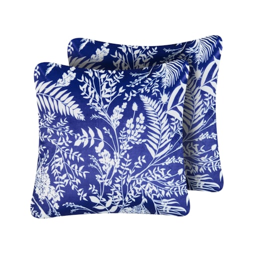 Zestaw 2 poduszek ogrodowych GLIMMER Wzór roślinny 45 x 45 cm Niebieski