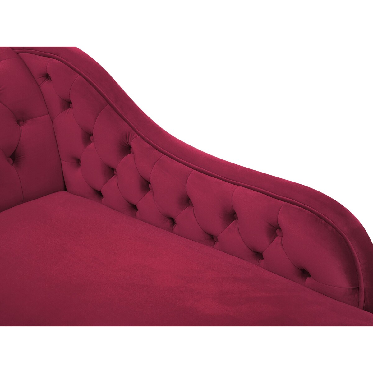 Szezlong welurowy lewostronny burgundowy NIMES