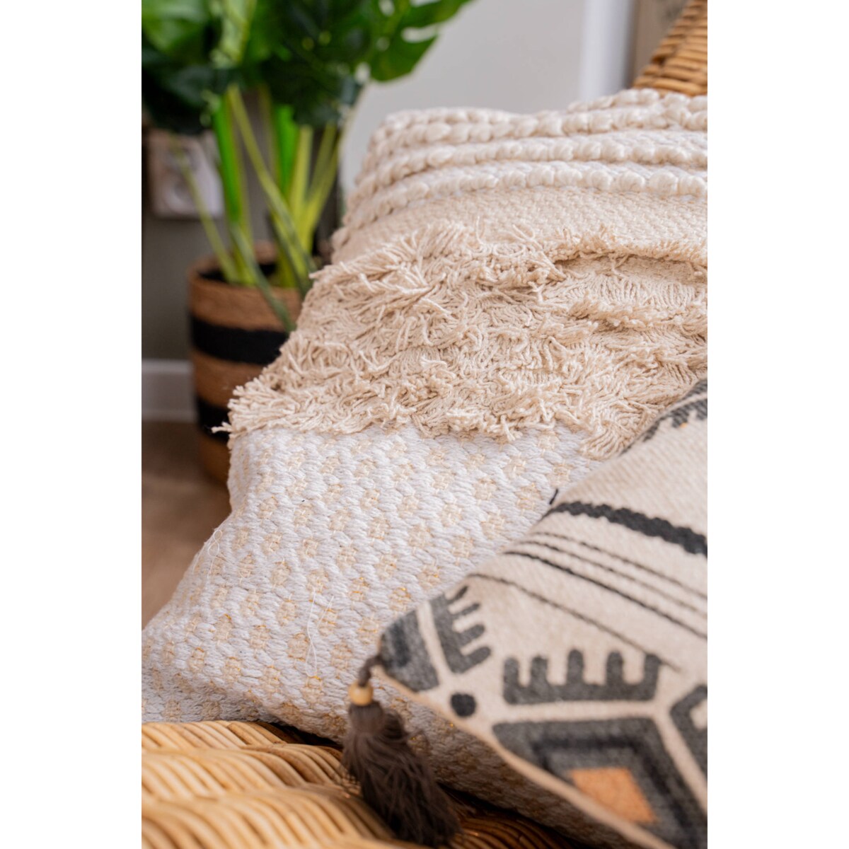 Ozdobna poduszka Cot Sand, bawełniana, boho, 40 x 40 cm