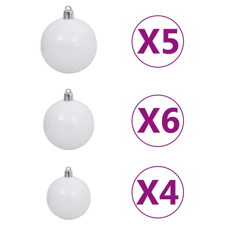 vidaXL Sztuczna choinka z lampkami i bombkami, złota, 120 cm, PET