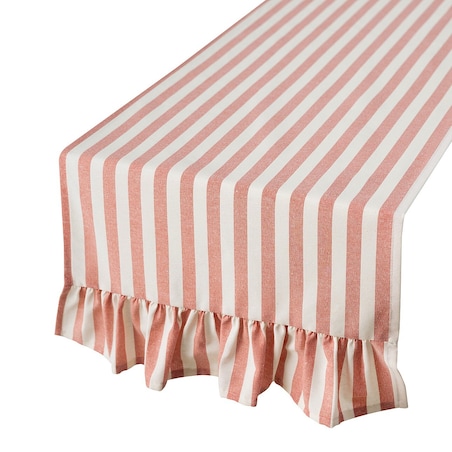 Bieżnik z falbaną 40x160 cm 40x160 czerwono-białe pasy (1,5cm)