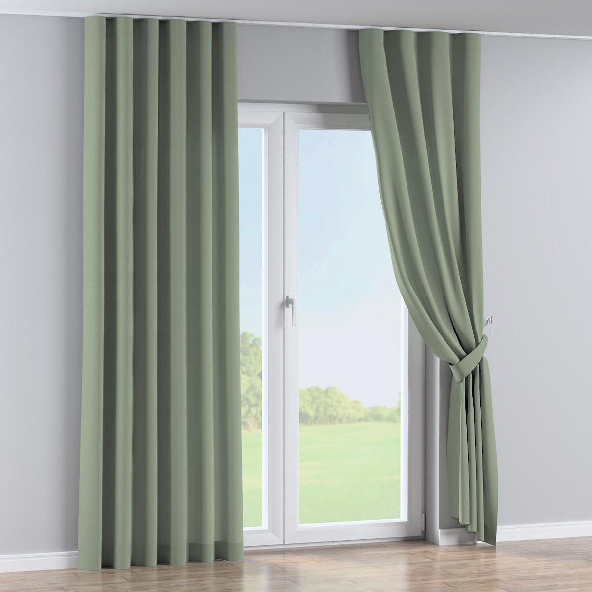 Zasłona na taśmie wave 130x260 szałwiowy