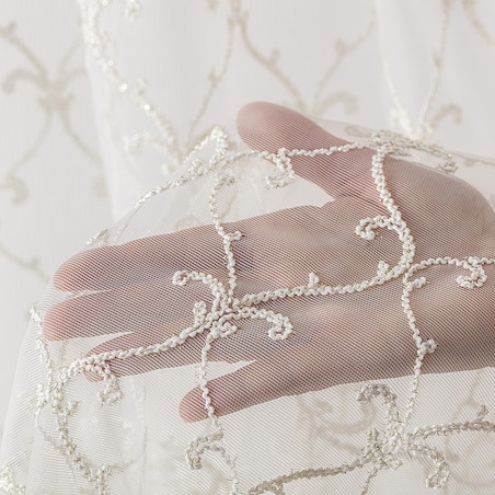 Firana na taśmie 300x245 ecru ze zdobieniem