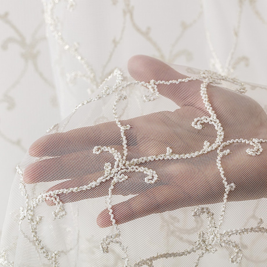 Firana na taśmie 300x245 ecru ze zdobieniem