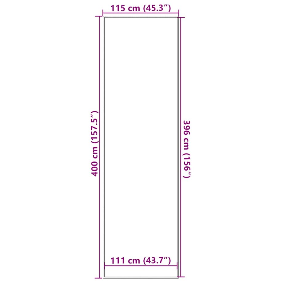 vidaXL Wycieraczka Paski Czarno-Szare 115x400 cm