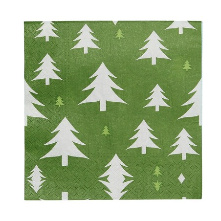 Serwetki świąteczne Green Trees I 20 szt. boże narodzenie, święta, świąteczne, zielony, 16x16x3 cm