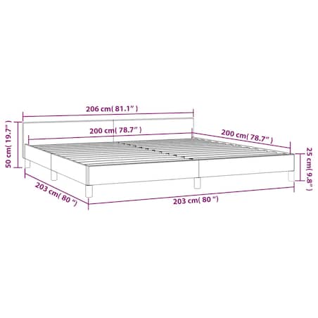 vidaXL Rama łóżka z zagłówkiem, cappuccino, 200x200 cm, sztuczna skóra