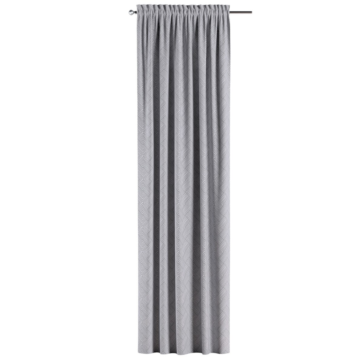 Zasłona na kanale z grzywką 1 szt. 130x260 szare wzory geometryczne