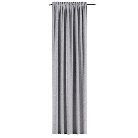 Zasłona na kanale z grzywką 1 szt. 130x260 szare wzory geometryczne