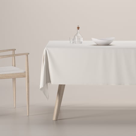 Obrus prostokątny 130 x 210 cm satynowa biel