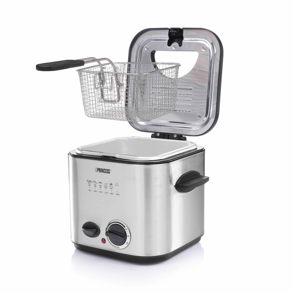 Princess Mini frytkownica z fondue, 840 W, 1,2 L, srebrna, 182611