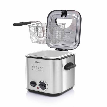 Princess Mini frytkownica z fondue, 840 W, 1,2 L, srebrna, 182611