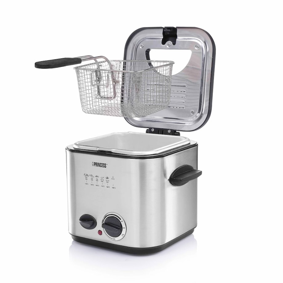 Princess Mini frytkownica z fondue, 840 W, 1,2 L, srebrna, 182611