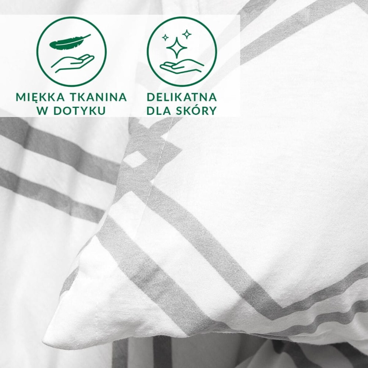 Pościel bawełniana 220x200 Kratka szara, biała z dzianiny jersey