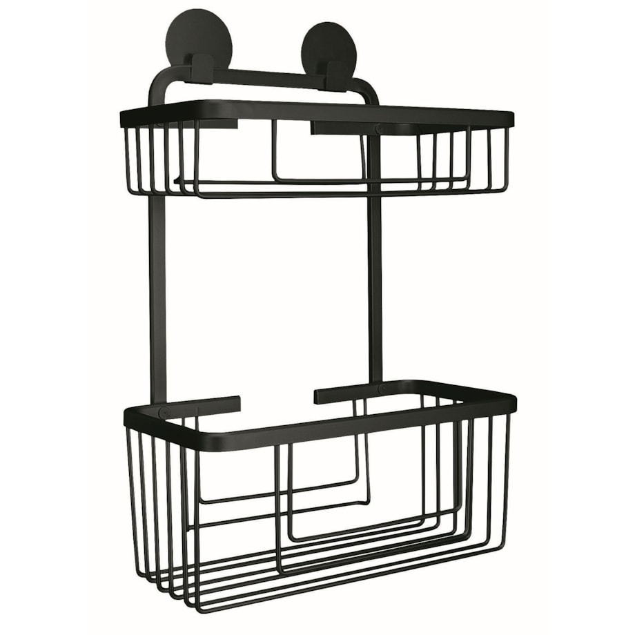 Kleine Wolke Rocco Podwójny Koszyk prysznicowy ścienny czarny mat