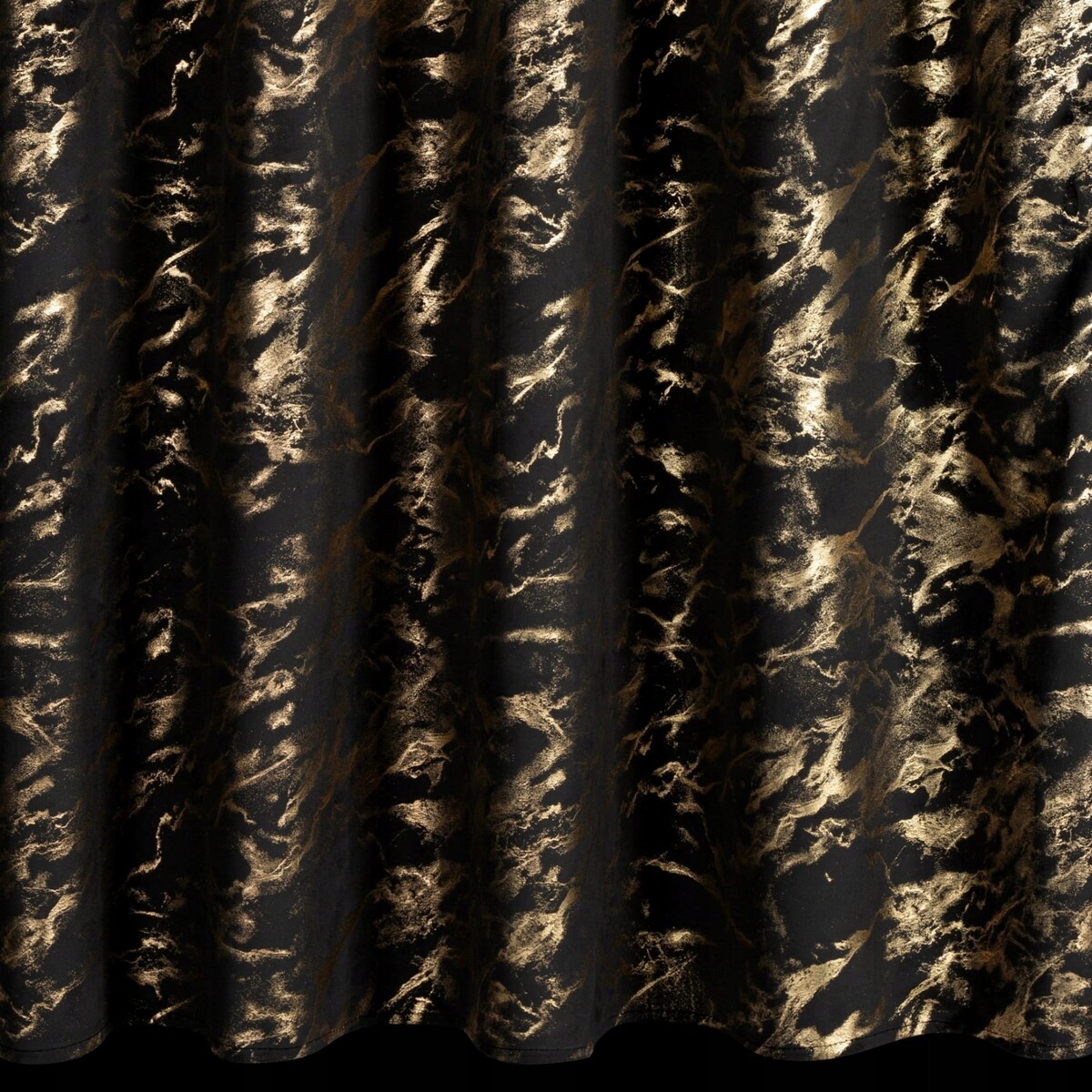 Zasłona Welwetowa 140x250 DORIS czarny+złoty Eurofirany Z Nadrukiem Gotowa