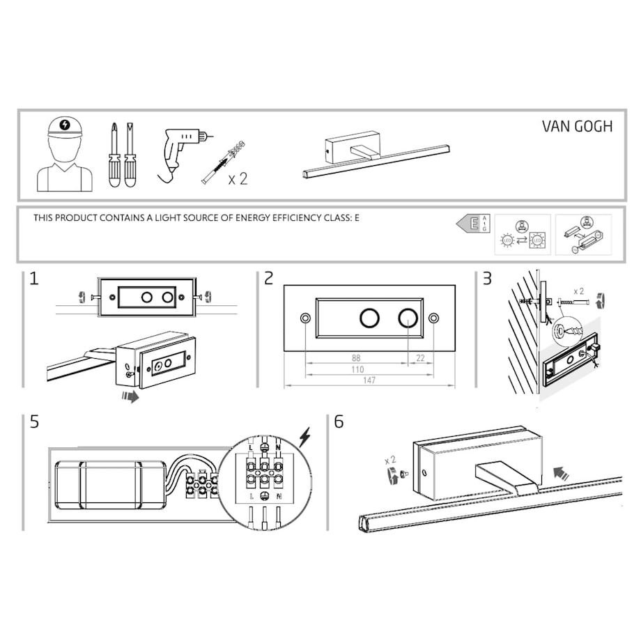 Lampa ścienna 10286 VAN GOGH LED S Czarny Nowodvorski
