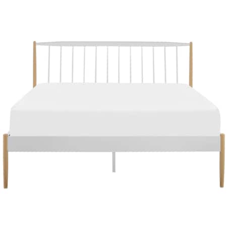 Łóżko metalowe 140 x 200 cm białe MAURS