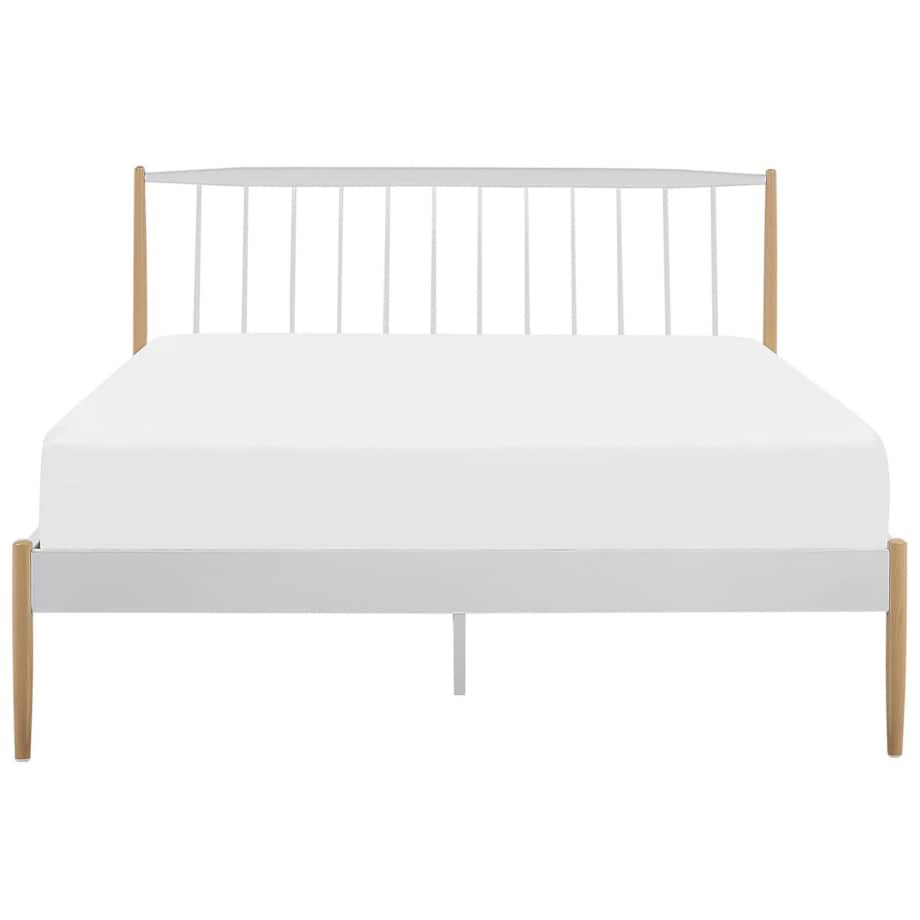 Łóżko metalowe 140 x 200 cm białe MAURS