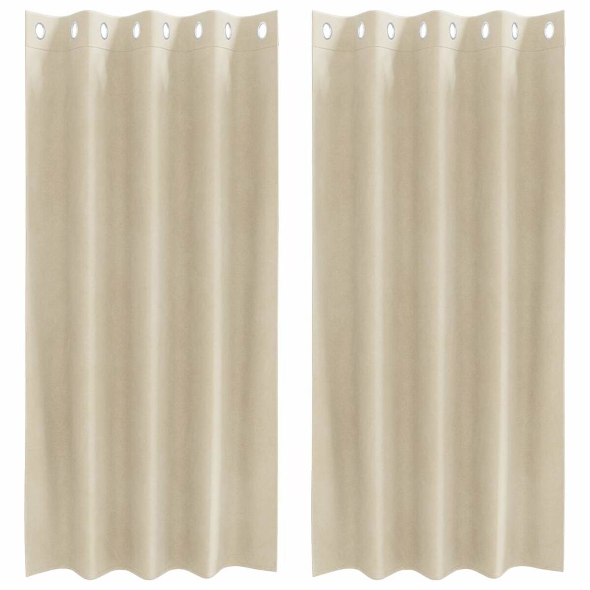 vidaXL Zasłony z zasłonami 2 pcs Kremowy 140 x 175 cm Aksamit