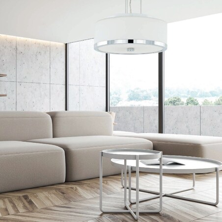 LAMPA wisząca LORIS MA01806CD-002 Italux okrągła OPRAWA zwis chrom biały