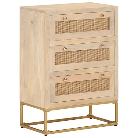 vidaXL Komoda, 55x30x76 cm, lite drewno mango i żelazo