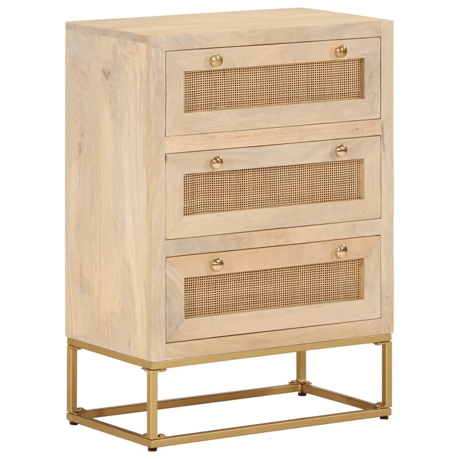 vidaXL Komoda, 55x30x76 cm, lite drewno mango i żelazo