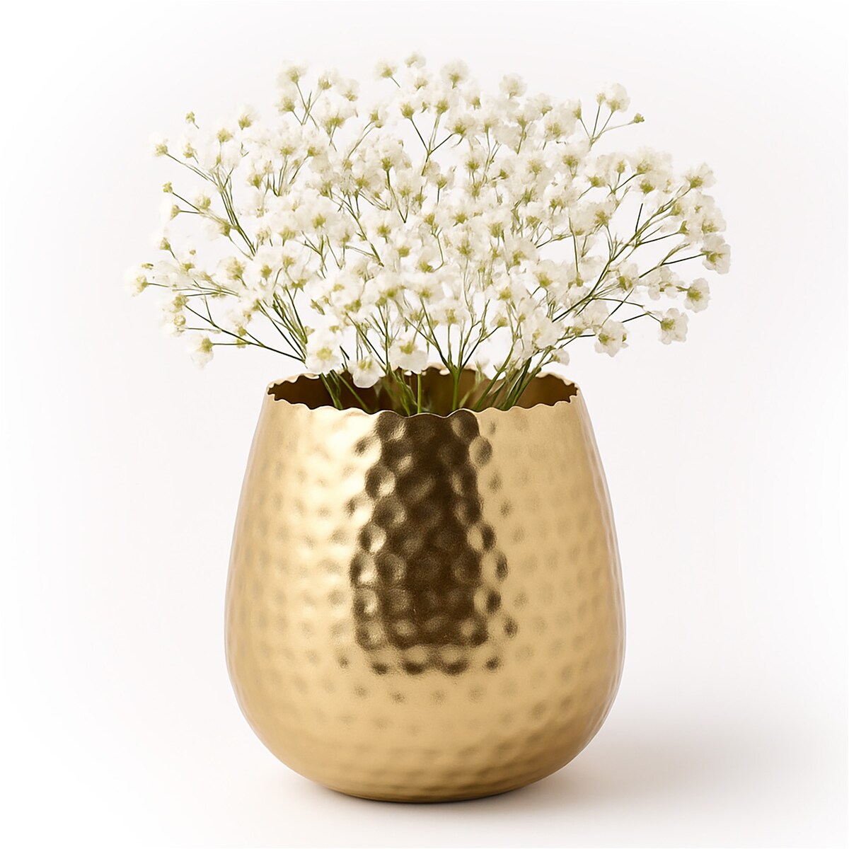 Wazon Metalowy Zdobiony Dekoracyjny Waza Ozdobna Na Kwiaty 18X18 Cm Złoty