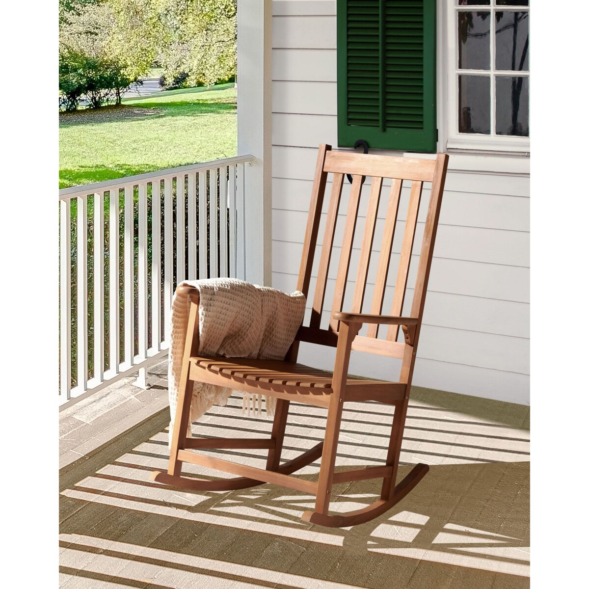 Fotel bujany akacjowy jasne drewno BOJANO