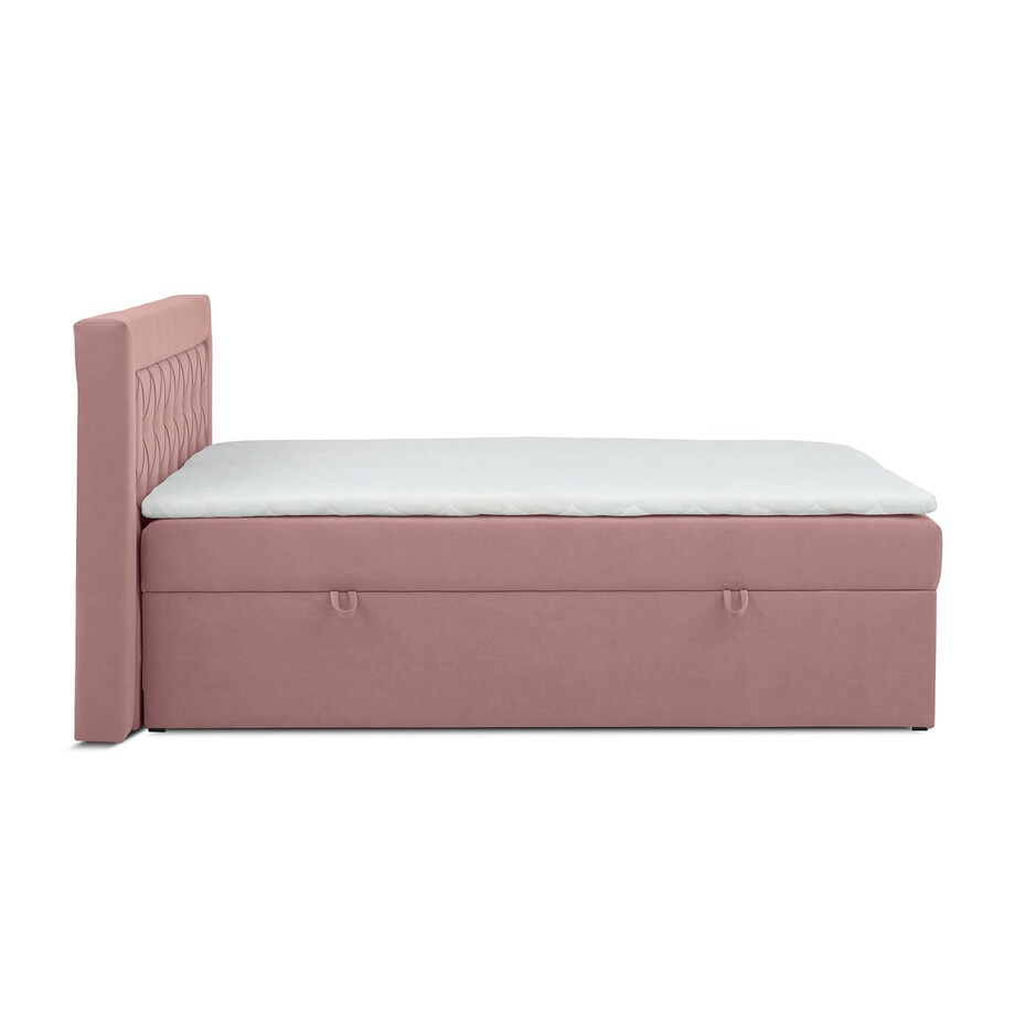 Łóżko kontynentalne ANNABELLE 200x200 z pojemnikiem, Różowy, tkanina Uttario 2955