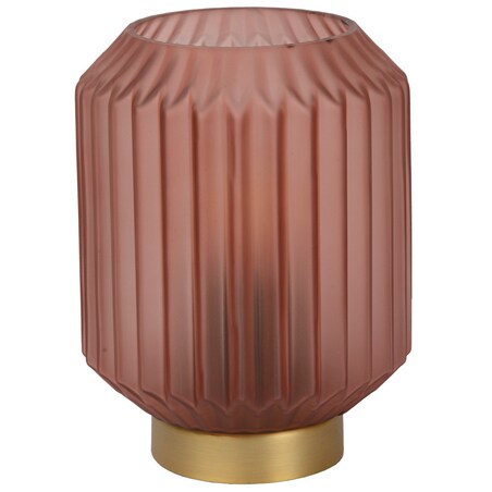 Stojąca LAMPA stołowa SUENO 45595/01/66 Lucide nocna LAMPKA szklana loftowa złota różowa