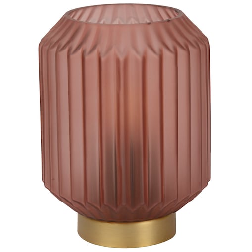 Stojąca LAMPA stołowa SUENO 45595/01/66 Lucide nocna LAMPKA szklana loftowa złota różowa