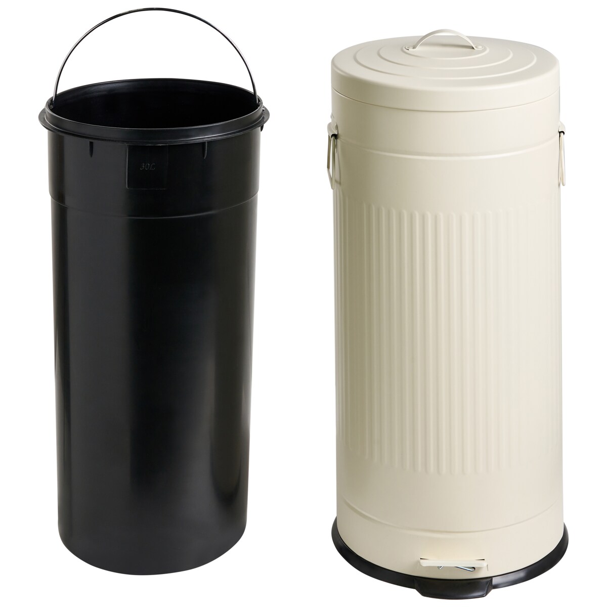Kosz na śmieci z pedałem 30 L ECOAURA Metal Beżowy