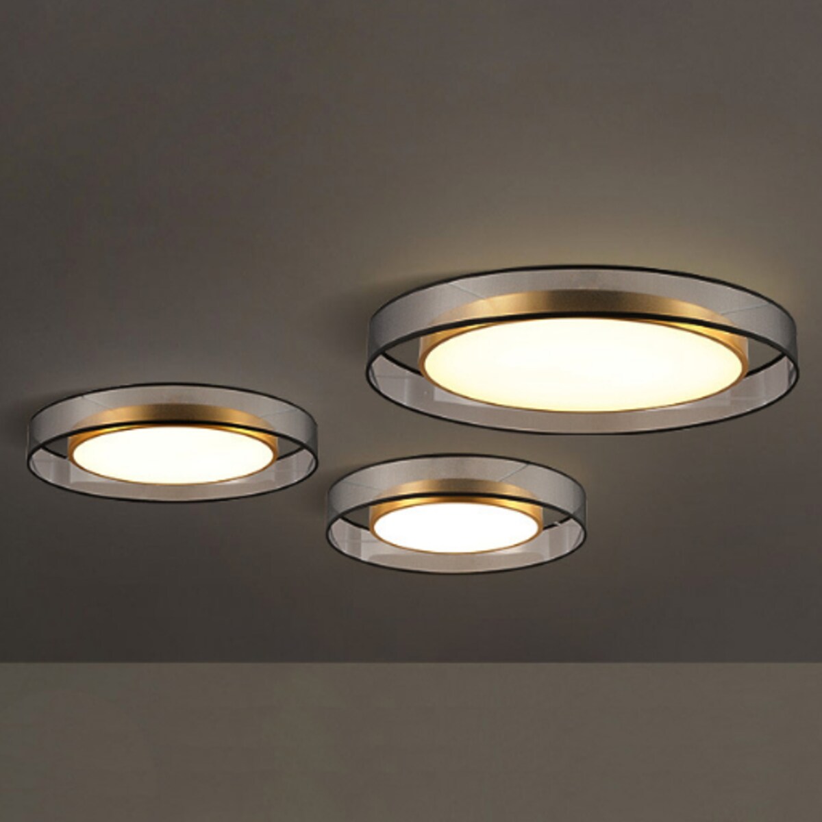 Okrągła lampa sufitowa Golden eye MDG60NW Abigali LED 60W 4000K srebrna mosiądz
