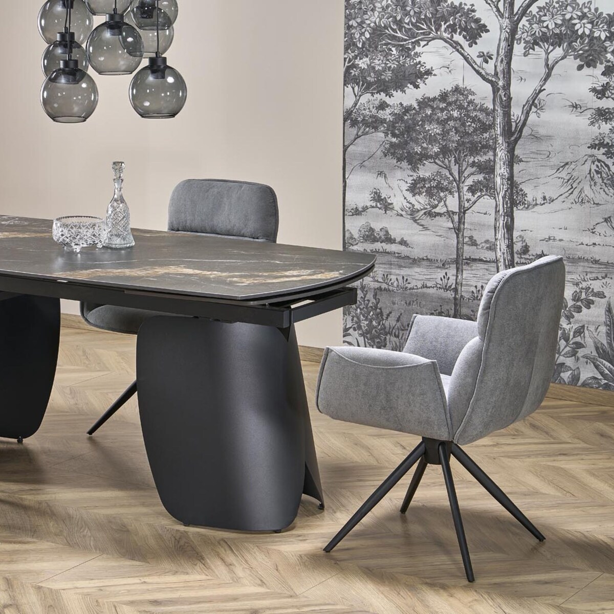 Lampa wisząca TK Lighting CUBUS GRAPHITE 10208, 9xE27, grafitowo-czarna, regulowana, 58 cm