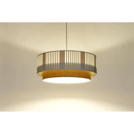 Lampa wisząca DUO LAMI LINE 60x25 biała/jutowa