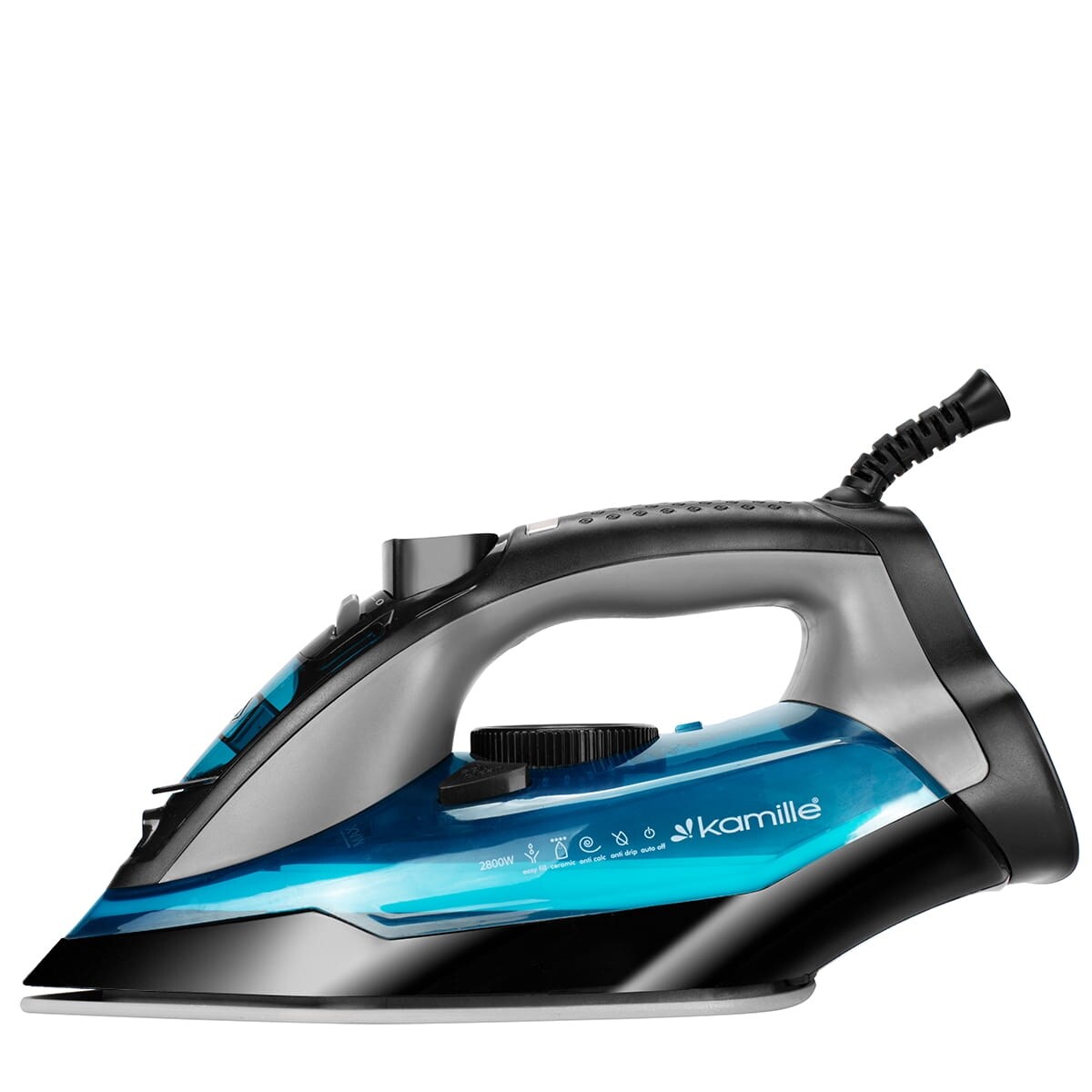 Żelazko parowe ANTI-CALC ANTI-DRIP prasowanie w pionie 2800W KAMILLE