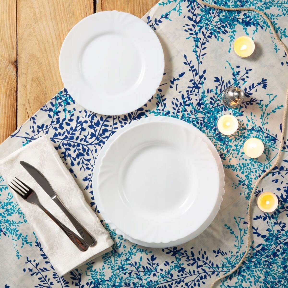 TALERZE DESEROWE CADIX LUMINARC 6x 19 cm BIAŁE na ciasto desery komunia