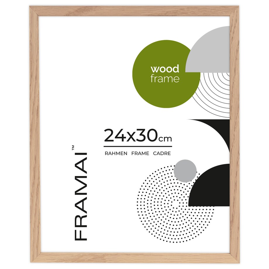 Ramka na zdjęcia 24x30 cm ramka drewniana dębowa naturalna foto ramka z litego drewna dębowego prostokątna OAK FRAMAI