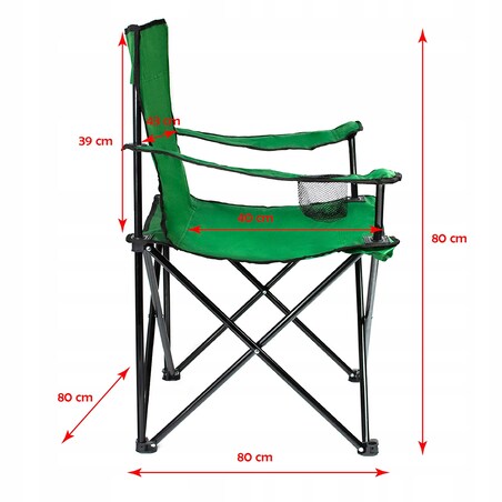 Krzesło Wędkarskie Składane Turystyczne Fotel Duże Kempingowe Fotel Plażowe