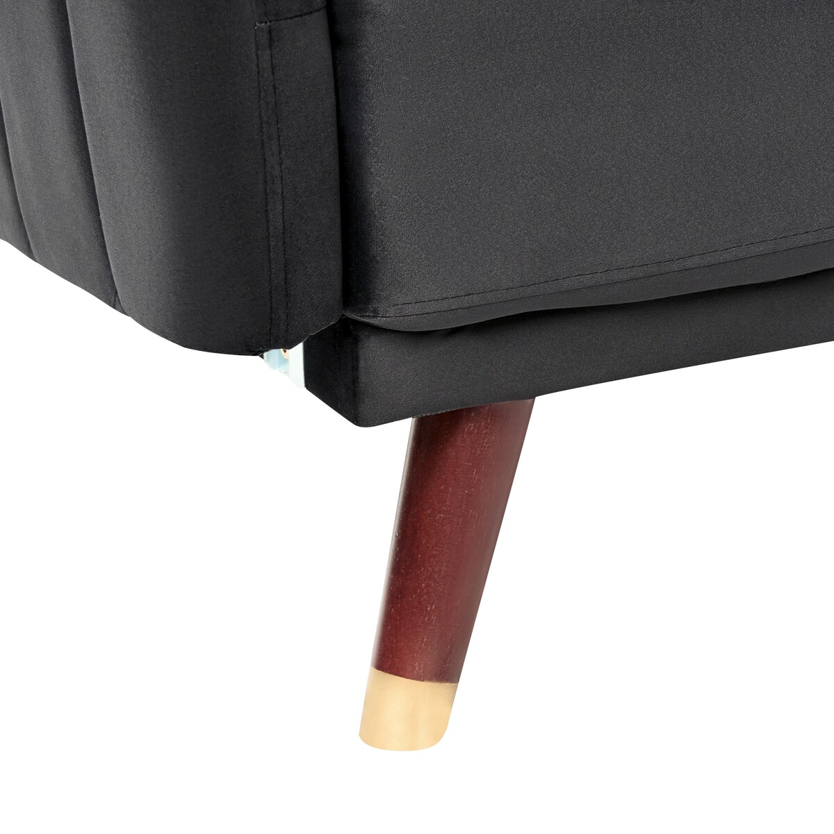 Sofa rozkładana dla 3 osób SENJA Welur Czarny