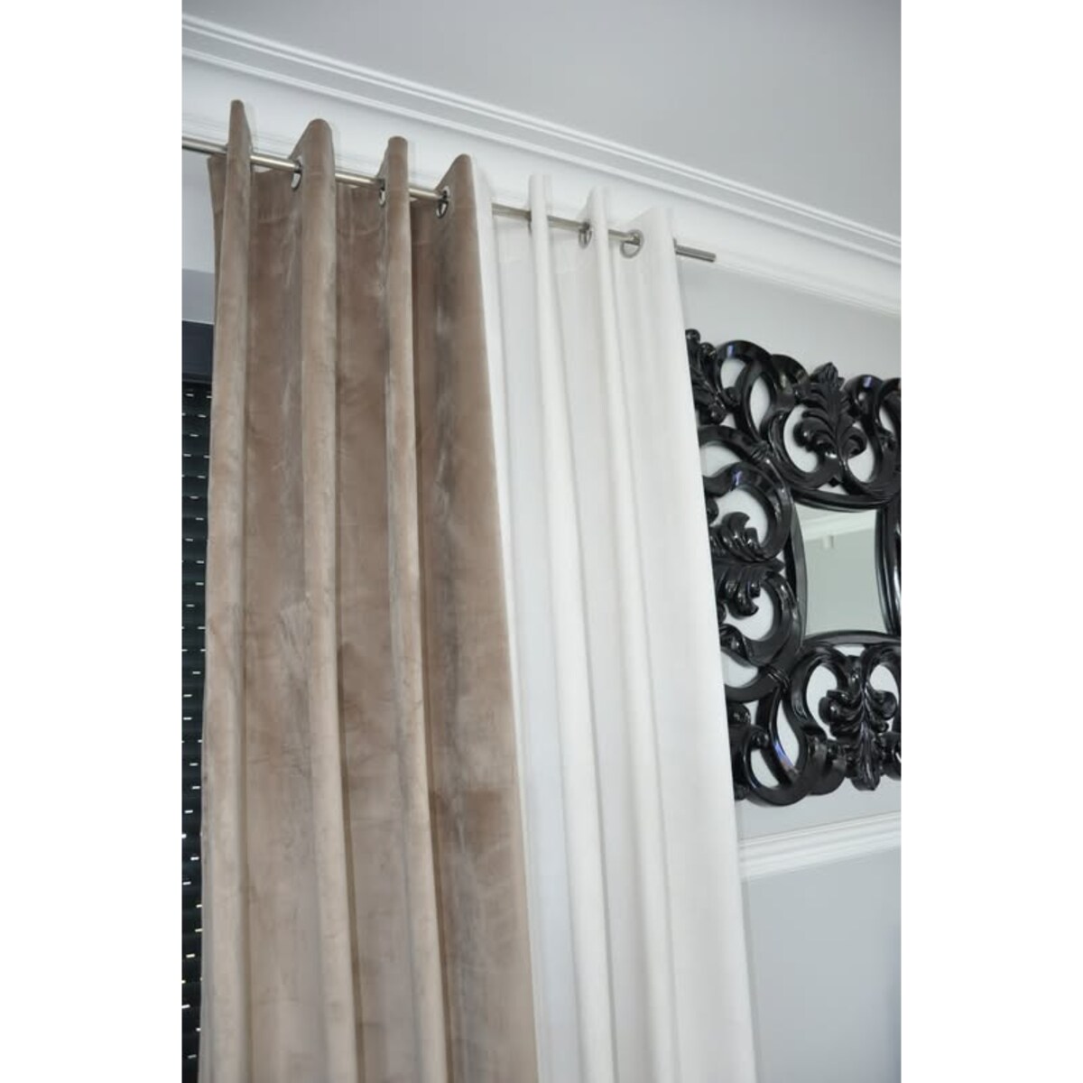 Zasłona welurowa gładka | 140x250 cm przelotki | beż