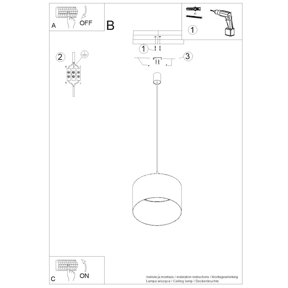 Lampa wisząca NEVIA taupe